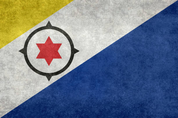 National flag of Bonaire with distressed grungy textures