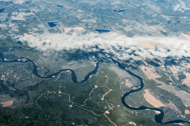 istock Aerial view of the river, Canada 689743122