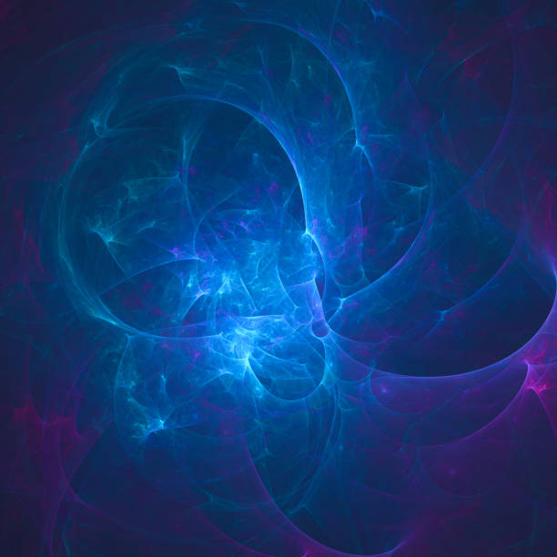 istock High resolution blue and purple fractal background. 689746998