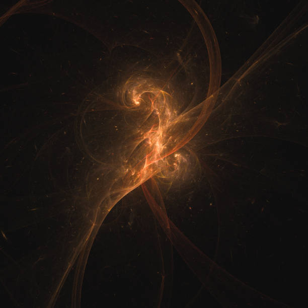 istock High resolution orange fractal background. 689747060