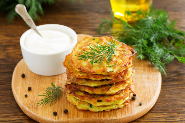 istock Vegetable fritters of zucchini. 689749844