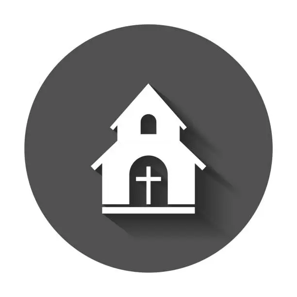 Vector illustration of Church sanctuary vector illustration icon.