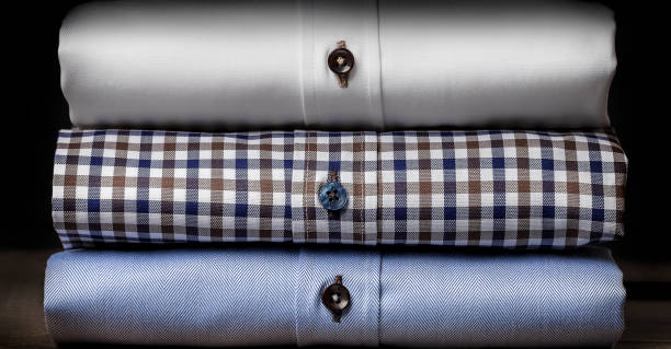 Close-up of Folded Men's Shirts