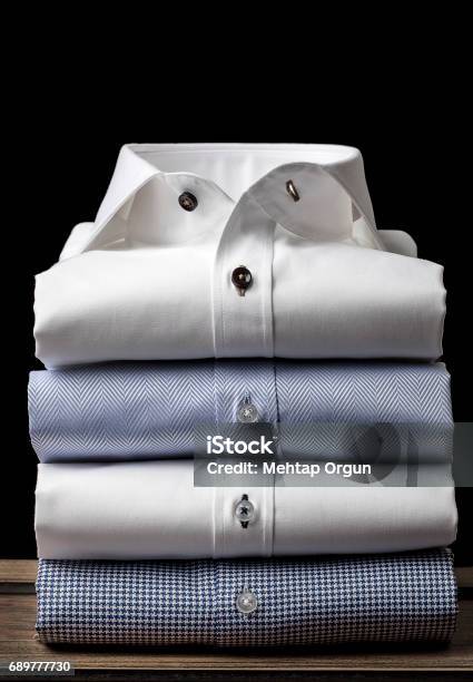 Folded Mens Shirts Stock Photo - Download Image Now - Shirt, Button Down Shirt, Men