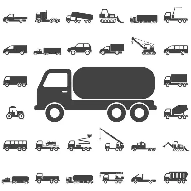 Vector illustration of Truck Chemical Icon