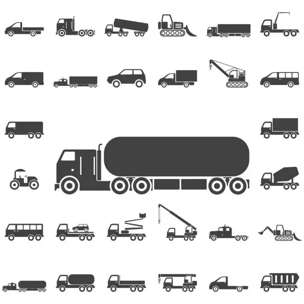 Vector illustration of Truck Chemical Icon