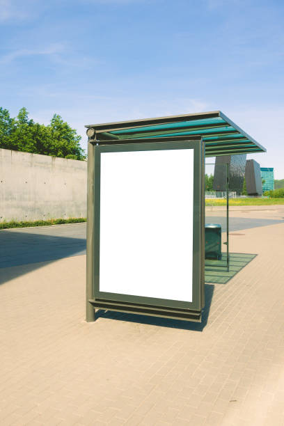 istock Blank billboard for advertisement, in a bus stop at the street 689793754