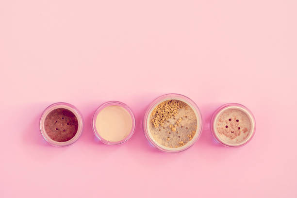 Mineral beauty makeup kit on pink