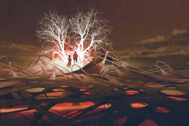 istock the couple standing in front of glowing trees 689798790