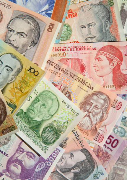 banknotes - argentina mexican pesos currency finance imagens e fotografias de stock