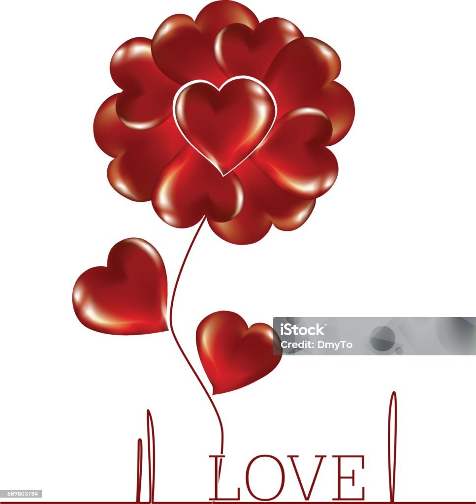 Des Coeurs Rouges Fleur De Coeurs Rouges Illustration Vectorielle Vecteurs libres de ...