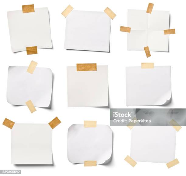 White Note Paper Office Business Stock Photo - Download Image Now - Adhesive Tape, Note Pad, Paper