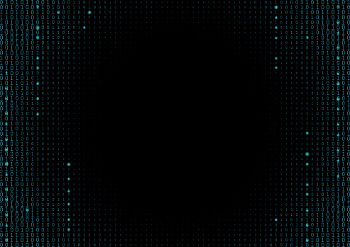 Binary Code Black And Cyan Blue Background Stock Illustration ...