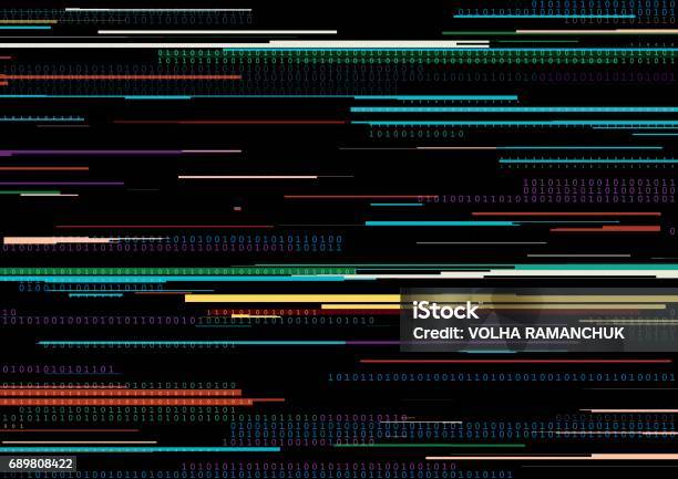 Abstract Background With Glitched Vertical Stripes Stream Line Binary ...