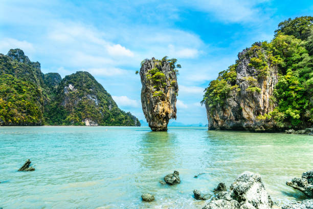 James Bond Island-Koh Tapoo from Phang Nga Bay,Thailand James Bond Island-Koh Tapoo, Phang Nga Bay,Thailand phang nga bay stock pictures, royalty-free photos & images