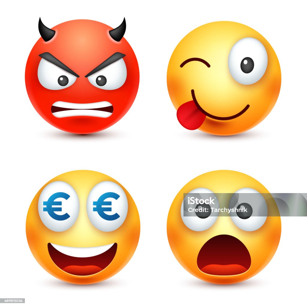 Smiley Mỉm Cười Giận Dữ Buồn Bã Hạnh Phúc Biểu Tượng Cảm Xúc Khuôn ...