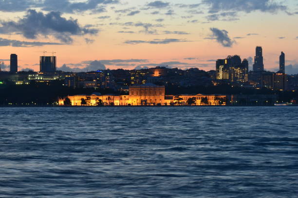 Dolmabahce Palace at sunset İstanbul, Turkey stock photo