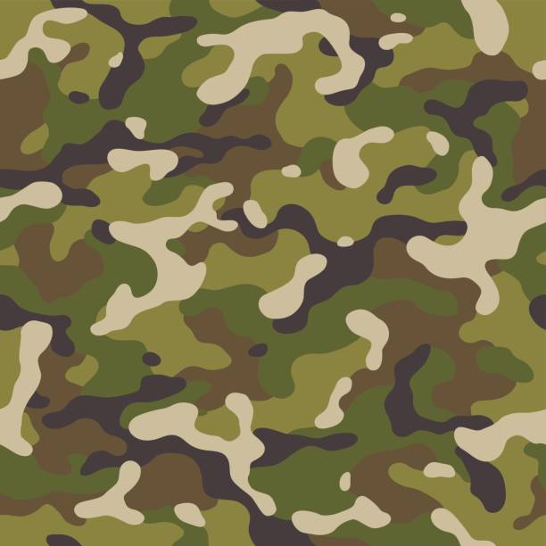 kamuflaż bez szwu - camouflage camouflage clothing military pattern stock illustrations