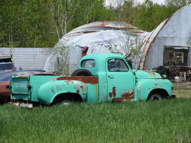 rusty abandoned old Studebaker truck