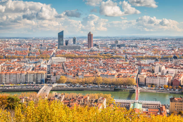 istock Panoramic view of Lyon France 689825066
