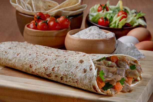 istock Doner,Turkish Shawarma durum Traditional doner wrap 689825874