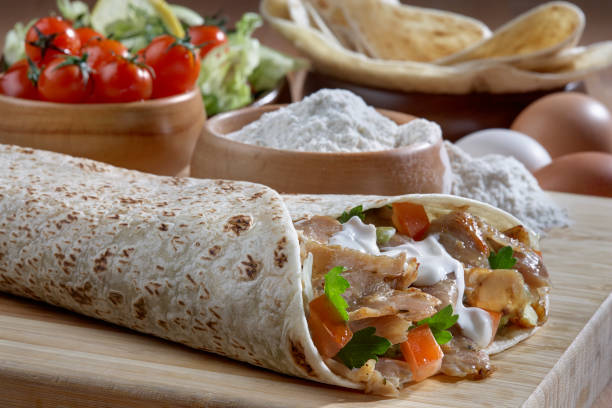 istock Doner,Turkish Shawarma durum Traditional doner wrap 689825966