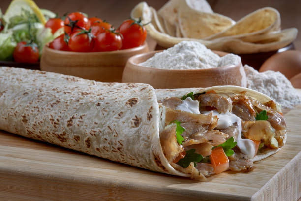 istock Doner,Turkish Shawarma durum Traditional doner wrap 689826016