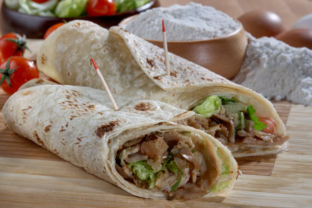 istock Doner,Turkish Shawarma durum Traditional doner wrap 689826166