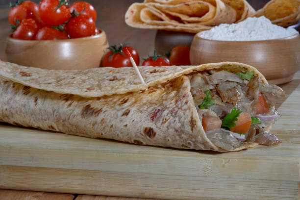 istock Doner,Turkish Shawarma durum Traditional doner wrap 689826372