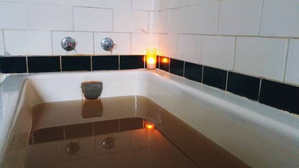 Relaxation Spa Iron Rich Natural Mineral Bath Tub Brown Water