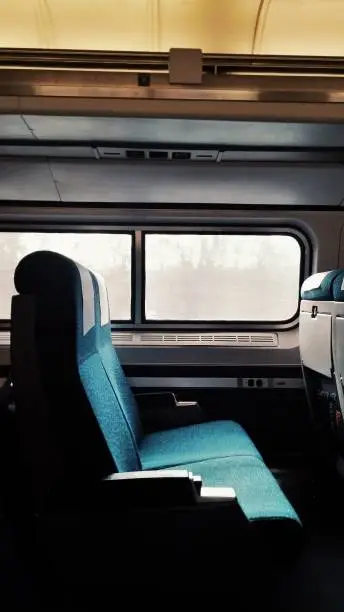 Empty Economy Railway Traincar Seats