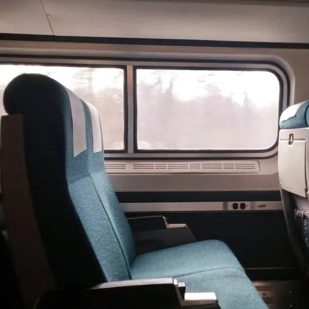 Empty Economy Railway Traincar Seats