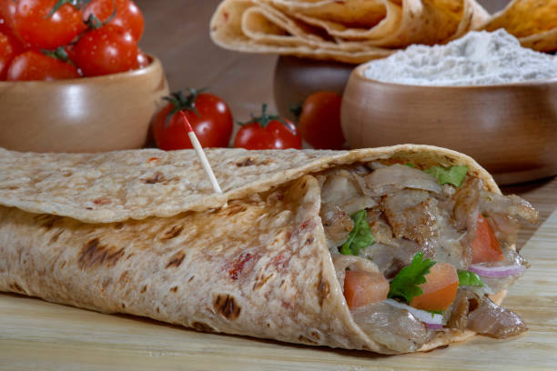 istock Doner,Turkish Shawarma durum Traditional doner wrap 689829098