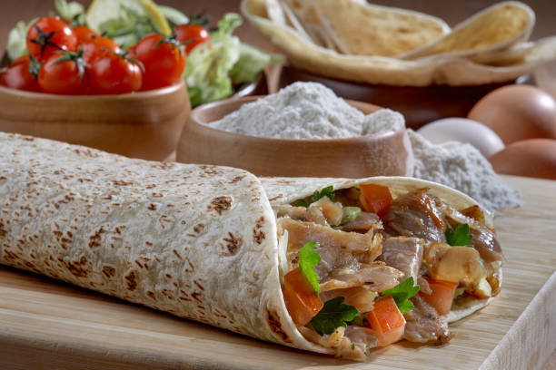 istock Doner,Turkish Shawarma durum Traditional doner wrap 689829420