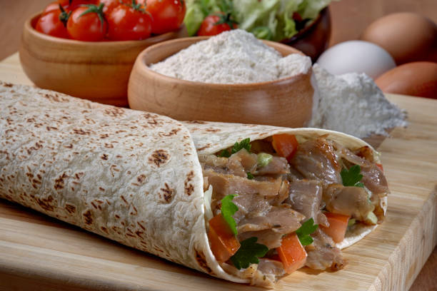 istock Doner,Turkish Shawarma durum Traditional doner wrap 689829458