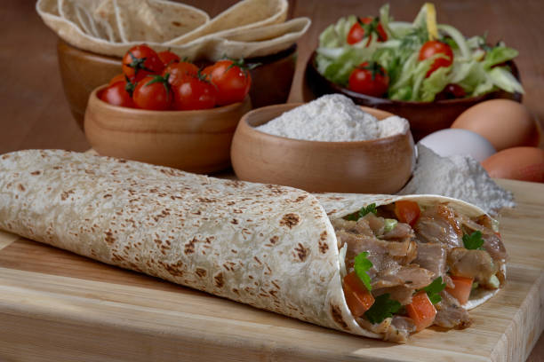 istock Doner,Turkish Shawarma durum Traditional doner wrap 689829498