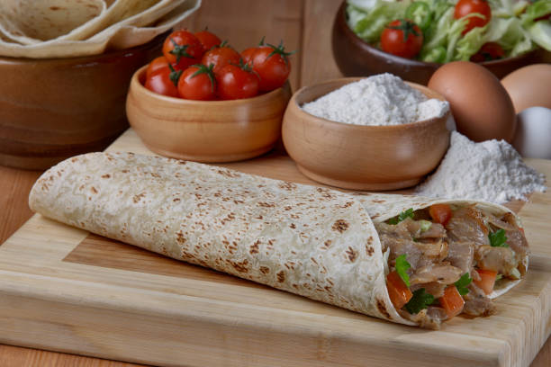istock Doner,Turkish Shawarma durum Traditional doner wrap 689829542