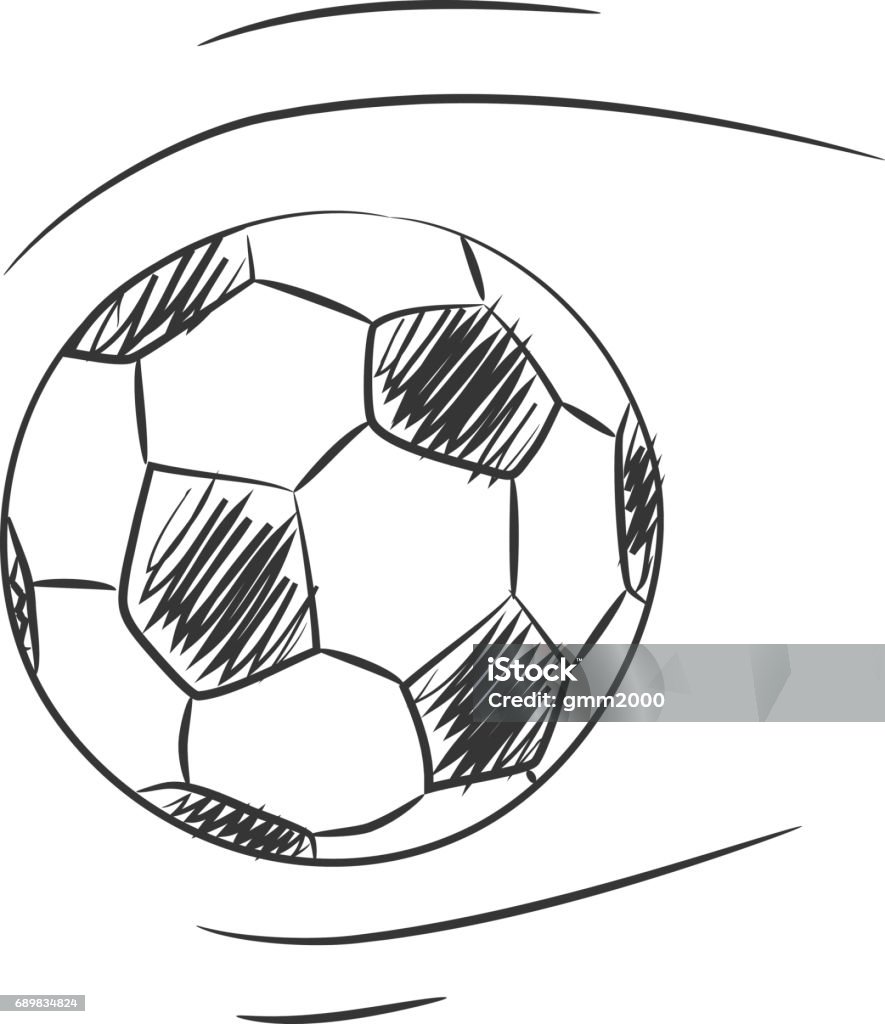 Football vecteur dessinés à la main line art icône art illustration - clipart vectoriel de Sport libre de droits