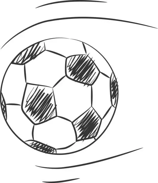 Vector illustration of Soccer vector hand drawn line art icon art illustration