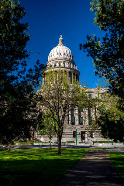 istock Idaho state capital building and city park trees 689834952