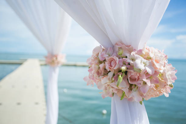 istock Floral arrangement at a wedding ceremony 689835046