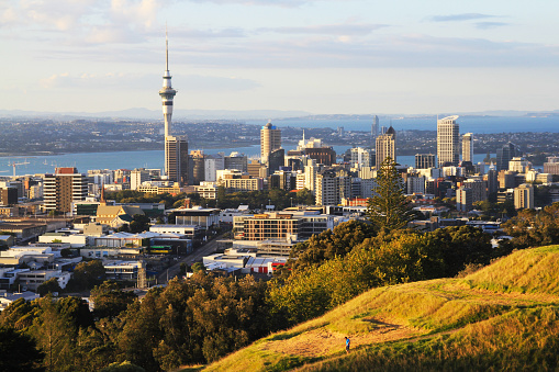 View to Auckland City New Zealand from Mt Eden.