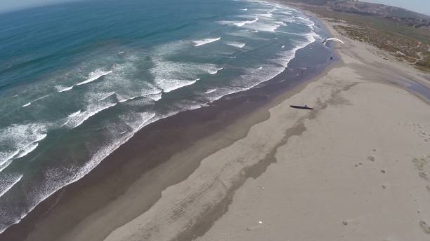istock Aerial picture at a surfing beach in Chile 689839288