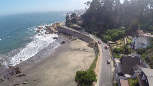 istock Aerial picture at a surfing beach in Chile 689839312