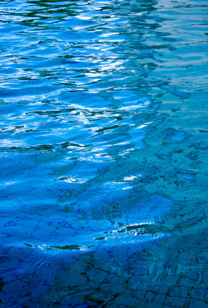 istock Reflection of sky on the moving water surface in the pool 689839456