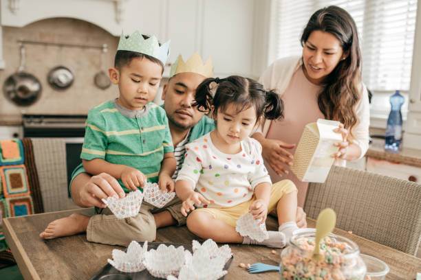 istock Happy family of four 689842530