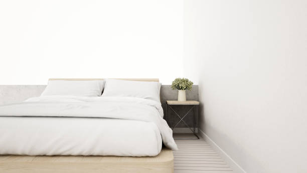 istock white bedroom in apartment or house - 3D Rendering 689847202