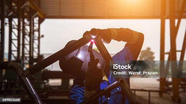 Pipe Welding On The Pipeline Construction Stock Photo - Download Image Now - Crude Oil, Gas, Occupation