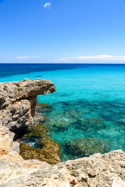 Cala Rajada - beautiful coast of Mallorca, Spain - vacation on balearic island with paradise coast and beaches