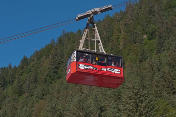 Mount Roberts Tramway August 29, 2012-Juneau, Alaska USA" Mount Roberts Tramway is one of Juneau's top attractions and you can see views of the harbor, the sea and the mountains alaska us state photos stock pictures, royalty-free photos & images